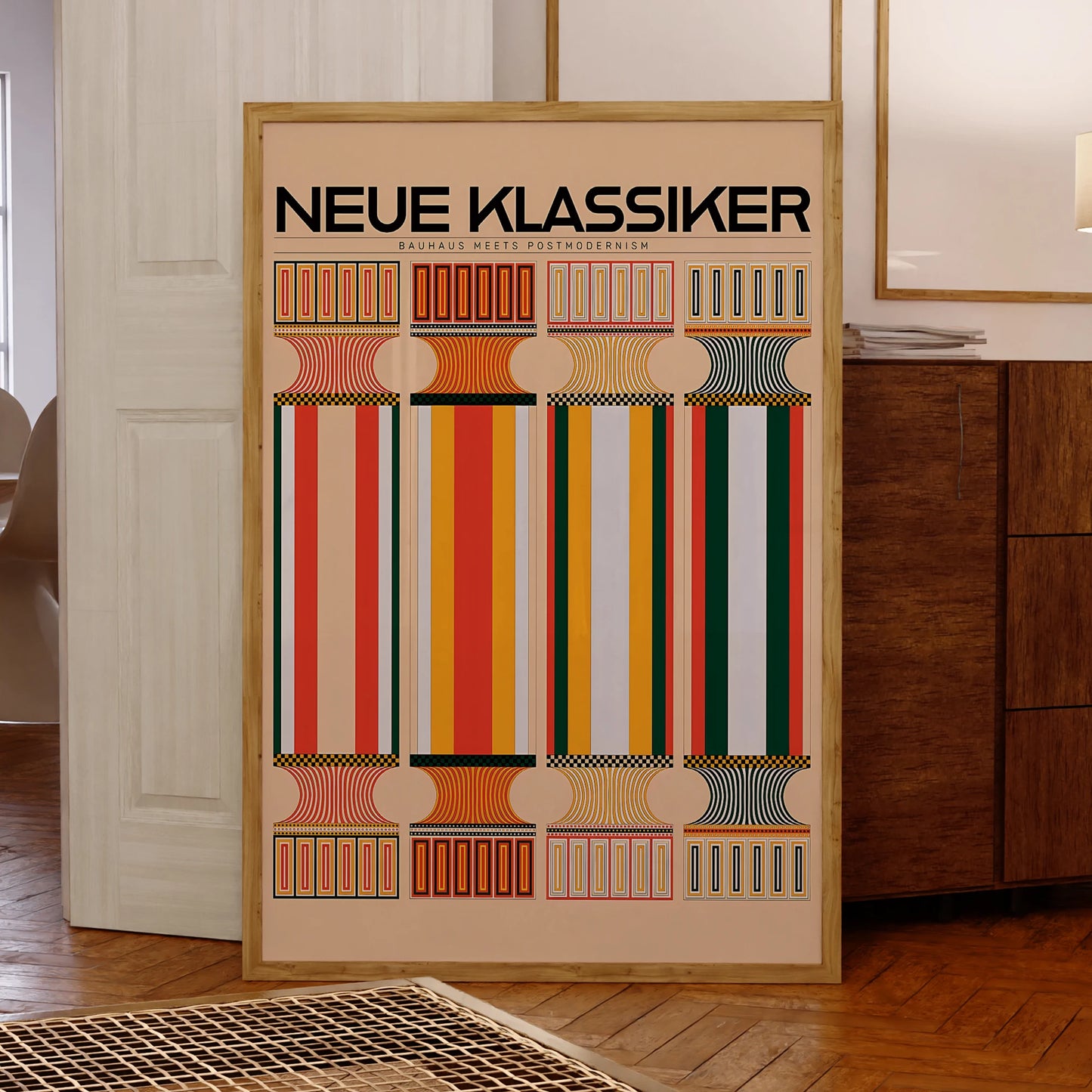 Bauhaus Vintage Canvas Wall Art Print | Aluminum Frame Poster