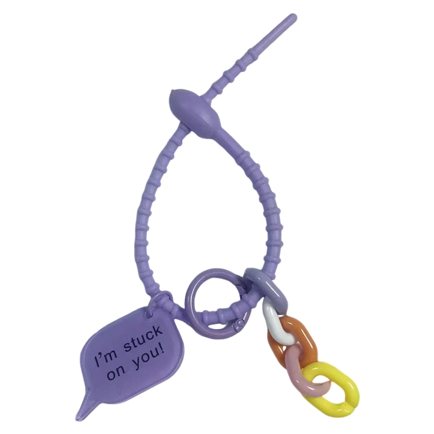 Fashionable Ribbon Keychain Small Monster Doll Anti Lost Hanging Accessories for Birthday Anniversary Gifts Peaceful Pleasures Health and Wellness Purple