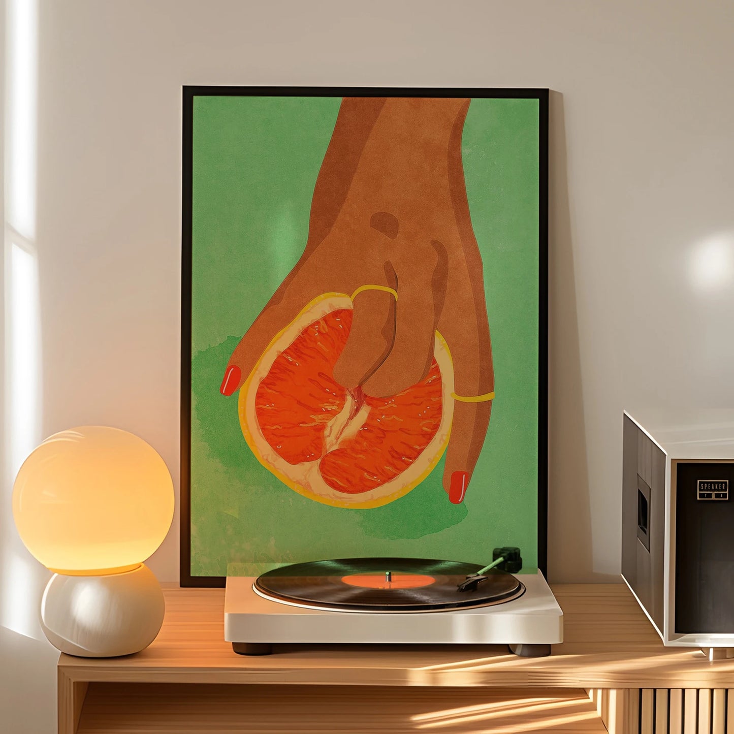 Modern,Minimalist Green Fruitlover Wall Art Print Canvas Painting Poster Picture For Living Room,Bedroom Home Decor Peaceful Pleasures Health and Wellness