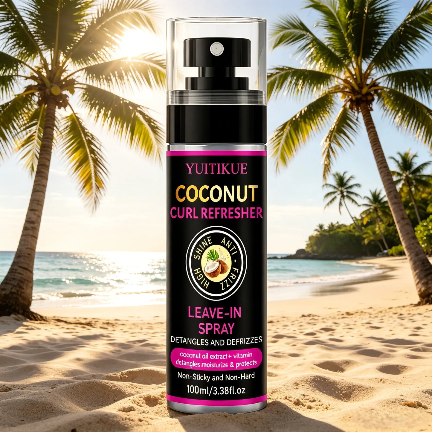 YUITIKUE Coconut Curl Refresher Spray – Detangle & Defrizz