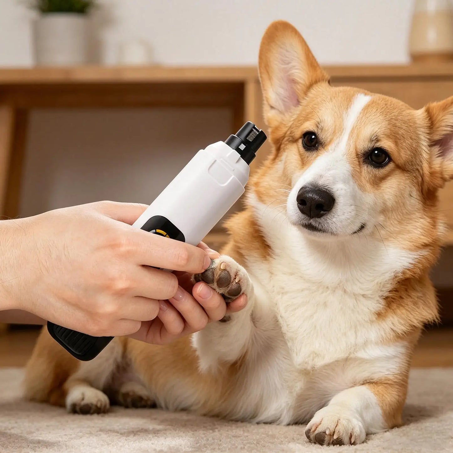 Quiet Nail Grinder for Dogs USB Rechargeable Double LED Lights 6-Speed Dog Electric Nail Grinder for Home Salon Travel Outdoor Peaceful Pleasures Health and Wellness