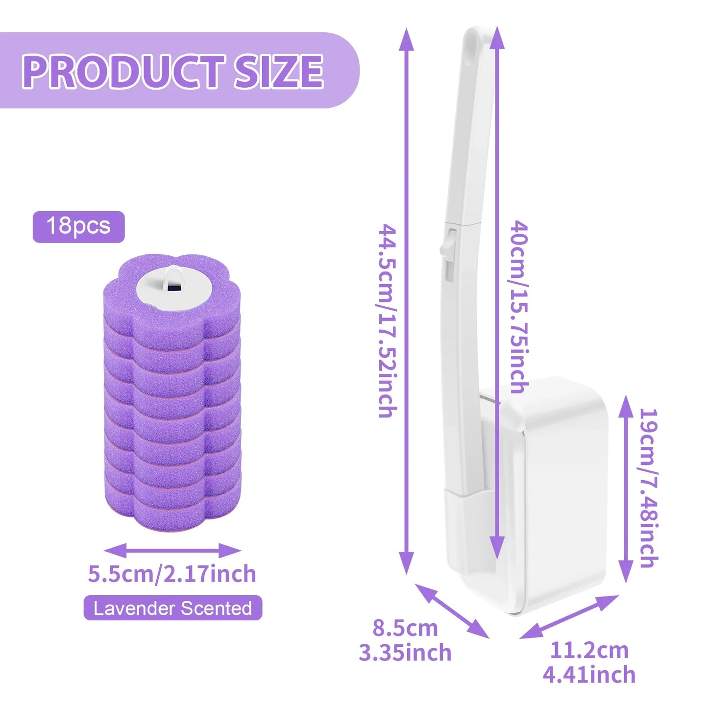 Wall-Mounted Disposable Toilet Brush Set | 18/36 Replacement Heads