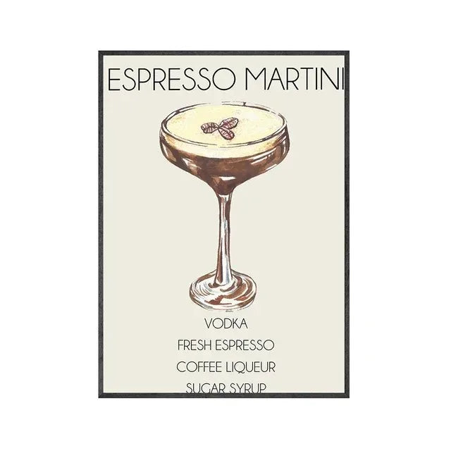 Gin & Tonic Cocktail Canvas Wall Art | Bar Home Decor Print