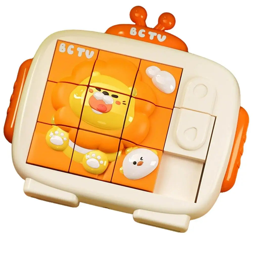 Sliding Puzzle Toy Animal Pattern Slide Block Game Portable