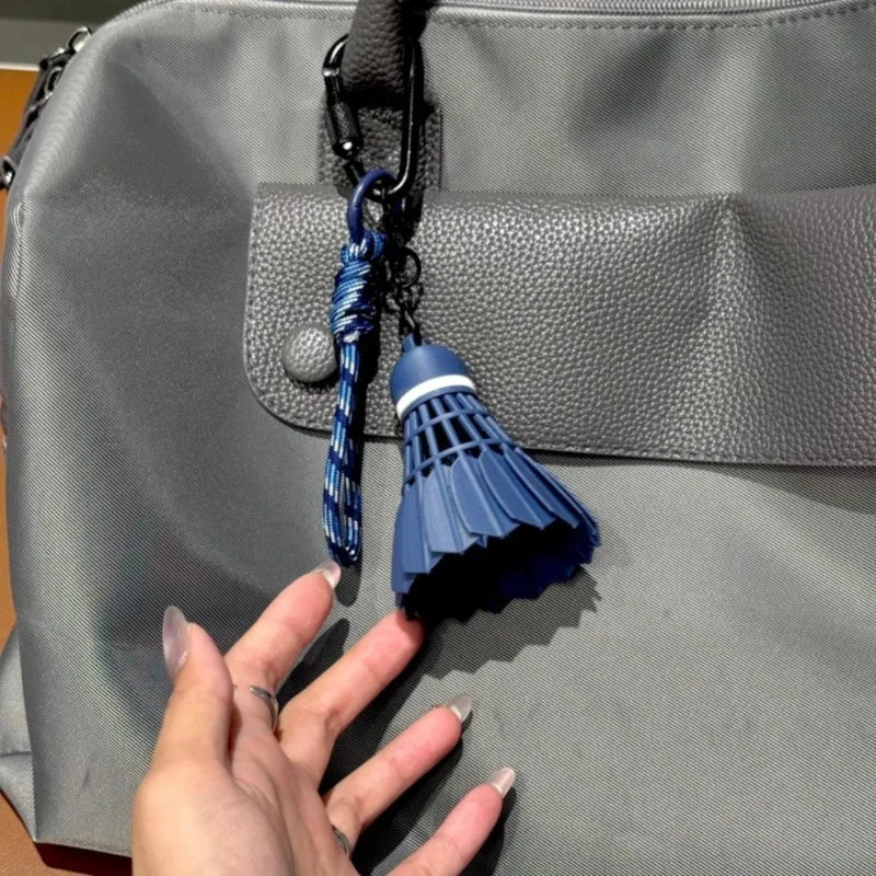 Dark Blue Badminton Keychain Pendant | Sports Backpack Charm