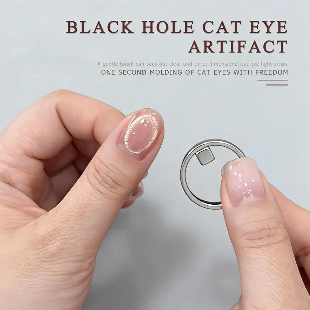 Ring Cat Eye Nail Magnet Black Hole Shape Cat Eye Nail Art DIY 3D Hollow Glass Bead Cat Eye Effect Strong Magnetic Nail Art Tool Peaceful Pleasures Health and Wellness