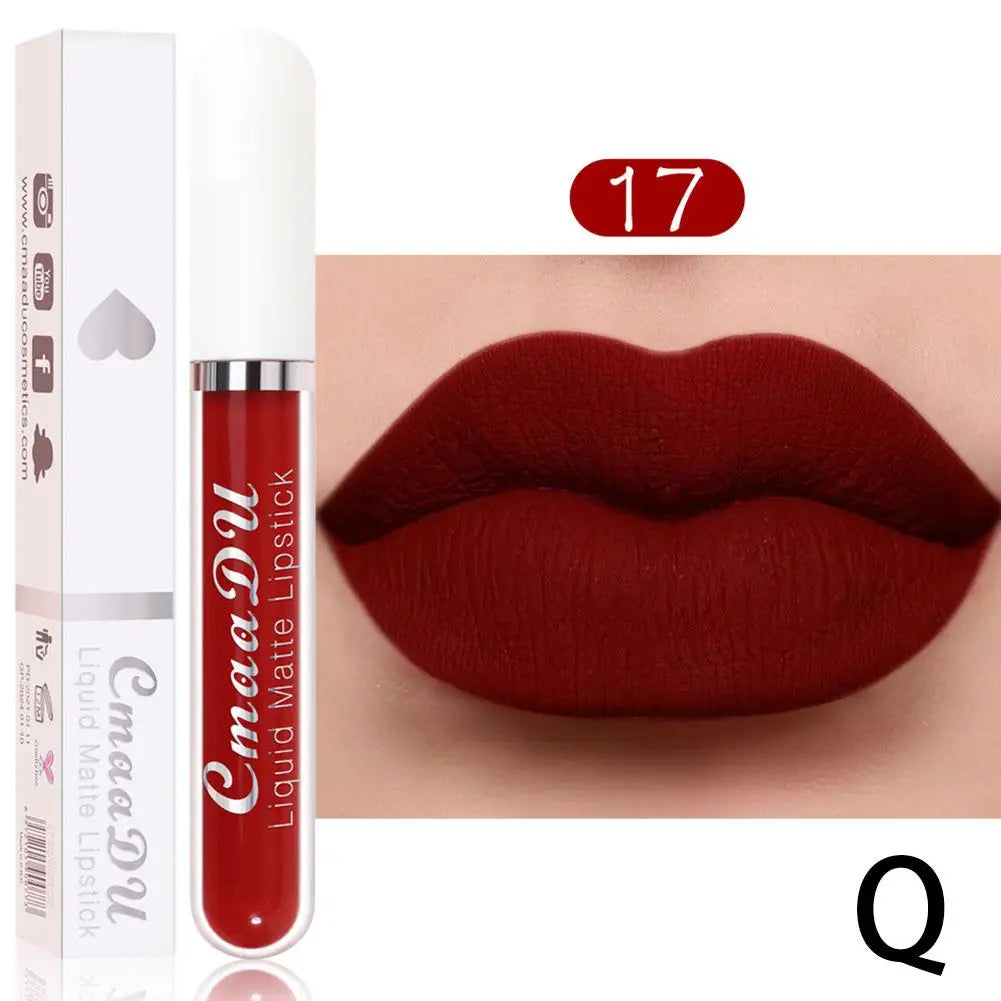 18-Color Waterproof Matte Liquid Lipstick – Long-Lasting Lip Gloss
