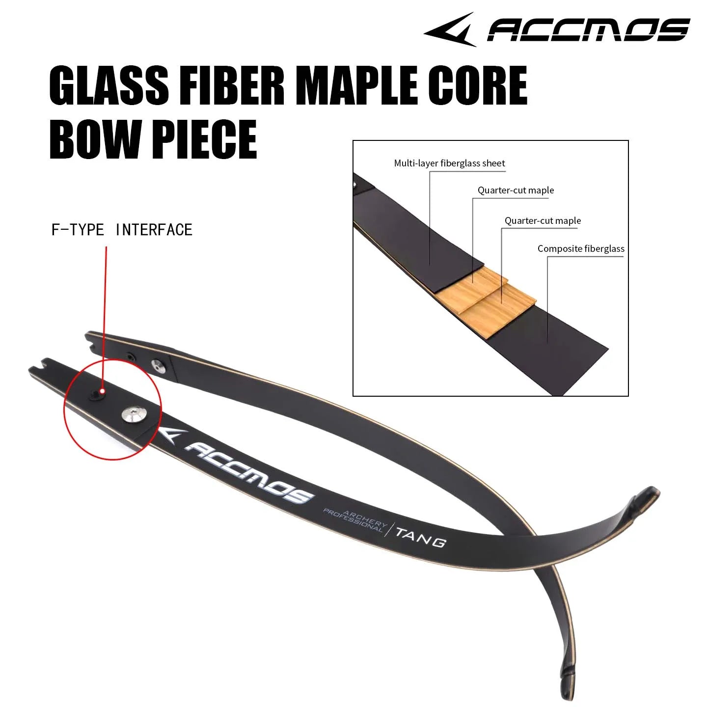 ACCMOS Recurve Bow Limb 20-40lbs F Interface Archery Professional