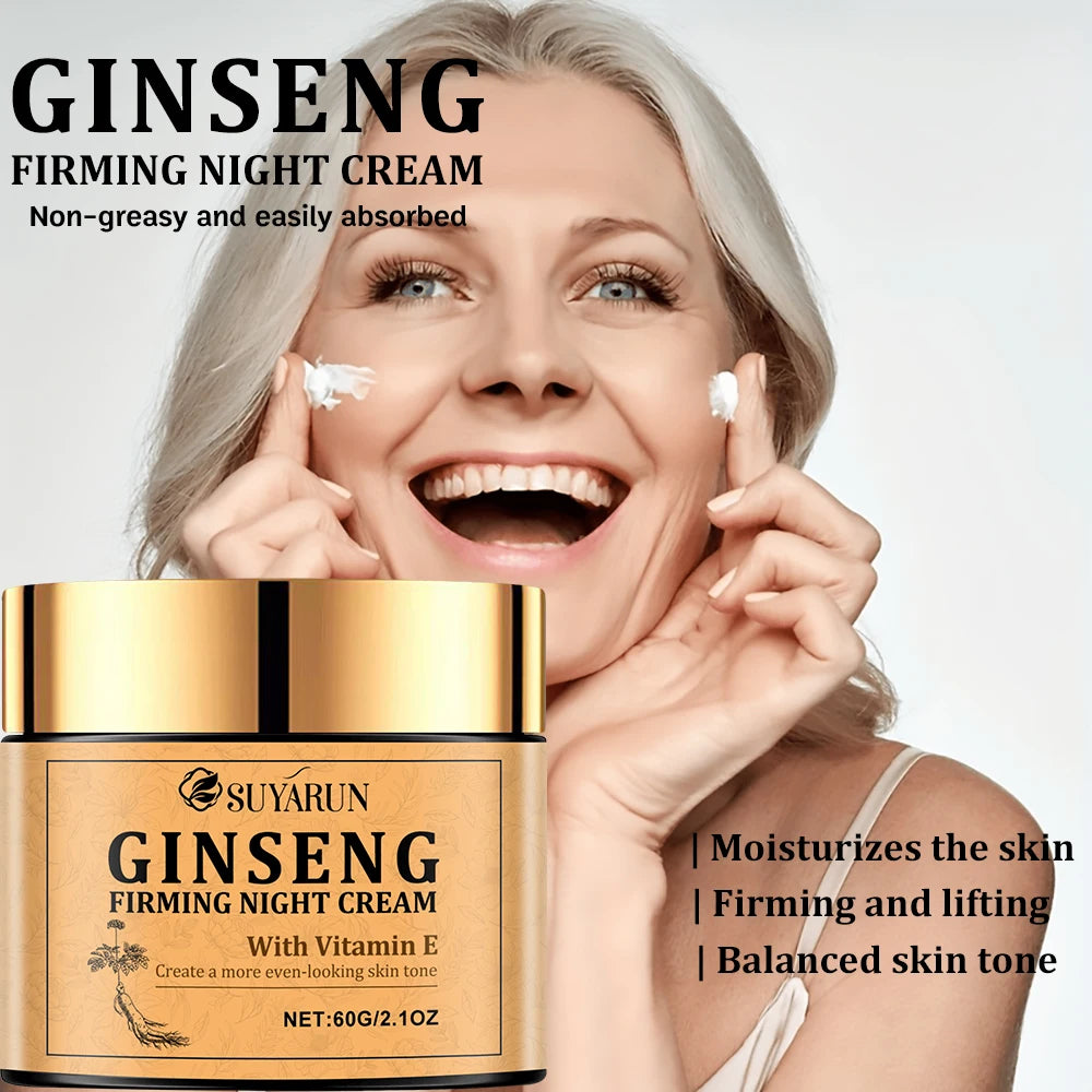 Ginseng Firming Night Cream Moisturizing Nutritious Anti-Aging Skin Care Product for Evening Use. Peaceful Pleasures Health and Wellness