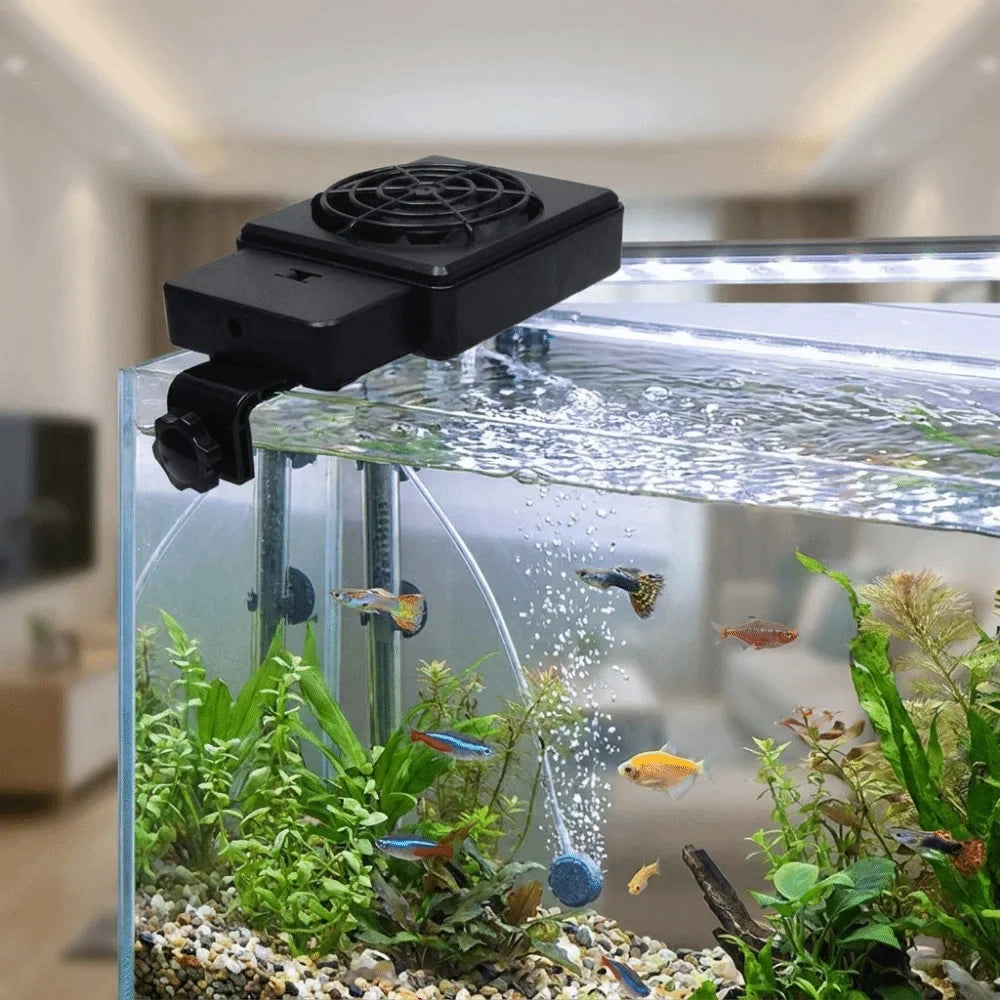 180° Rotation Silent Aquarium Cooling Fan – Wall Mount & Light