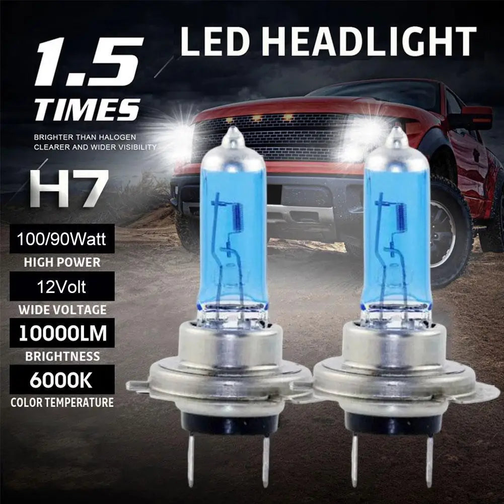 2pcs Lamp Light Effect Hid 12v Bulb Car Lamps H7 LED 100W 6000K Xenon Hid Super White Effect Look Headlight Lamp Light Peaceful Pleasures Health and Wellness
