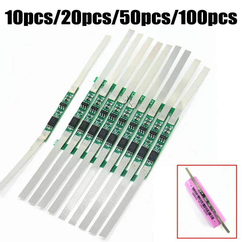 1S 3.7V Li-Ion BMS Protection Board + Nickel Strip (10/20pcs)