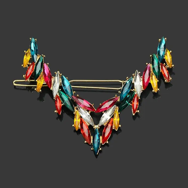 Korean V-Shape Crystal Hair Clip – Luxury Rhinestone Hairpin