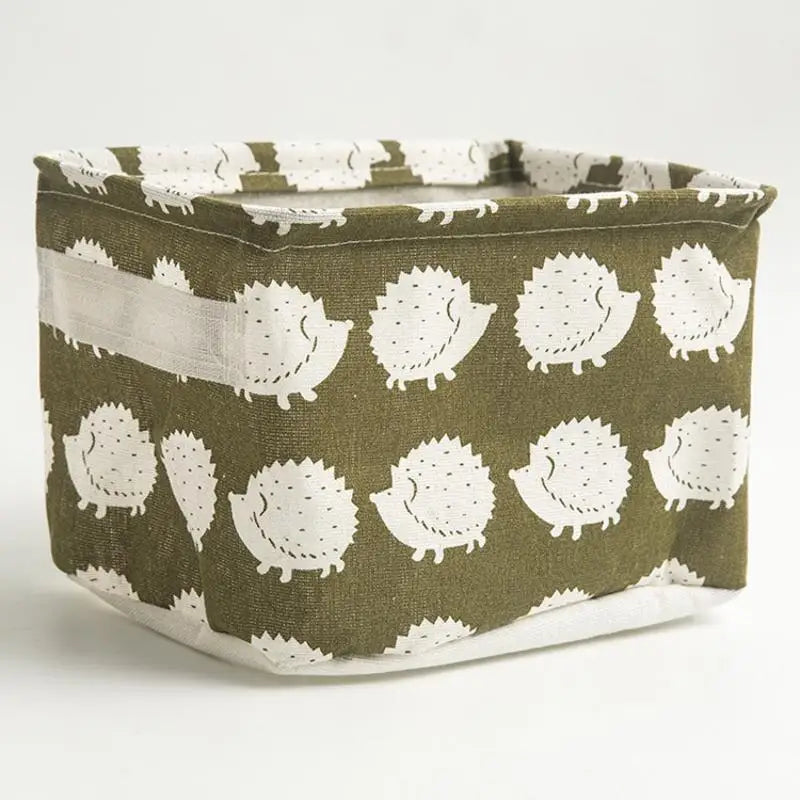 Cotton Linen Waterproof Desktop Storage Box & Organizer
