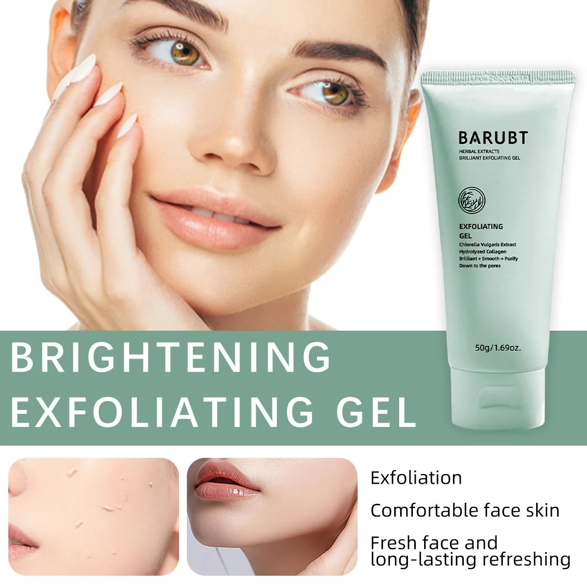 Herbal Exfoliating Gel Face Deep Cleaning Gel Gentle Skin Care Oil Control Brightening Moisturizer Repair Facial Scrub Skin Care Peaceful Pleasures Health and Wellness
