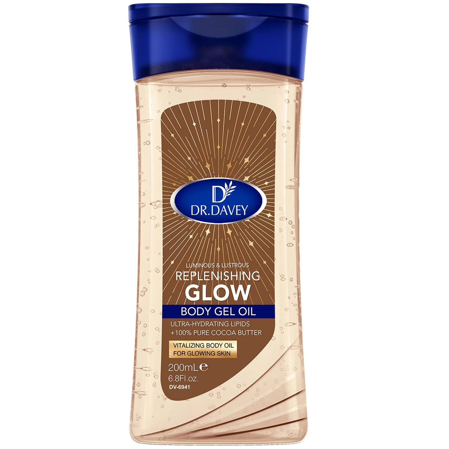 200ML DR.DAVEY REPLENISHING GLOW BODY GEL OIL Large Capacity Skin Care Moisturizing and Moisturizing for Whole Body Use Peaceful Pleasures Health and Wellness Cocoa Butter BODY OI