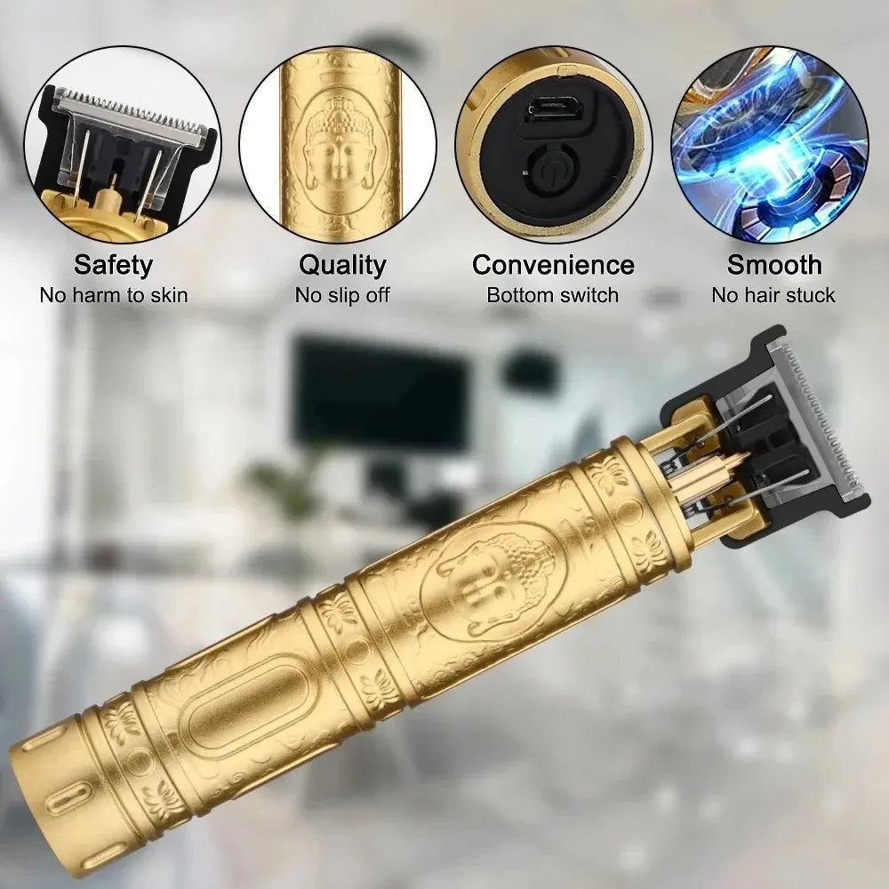 T9 Vintage Hair Trimmer USB Fast Charging Hair Cutting Machine Electric Hair Clipper Portable Shaver Barber Professional Barber Peaceful Pleasures Health and Wellness