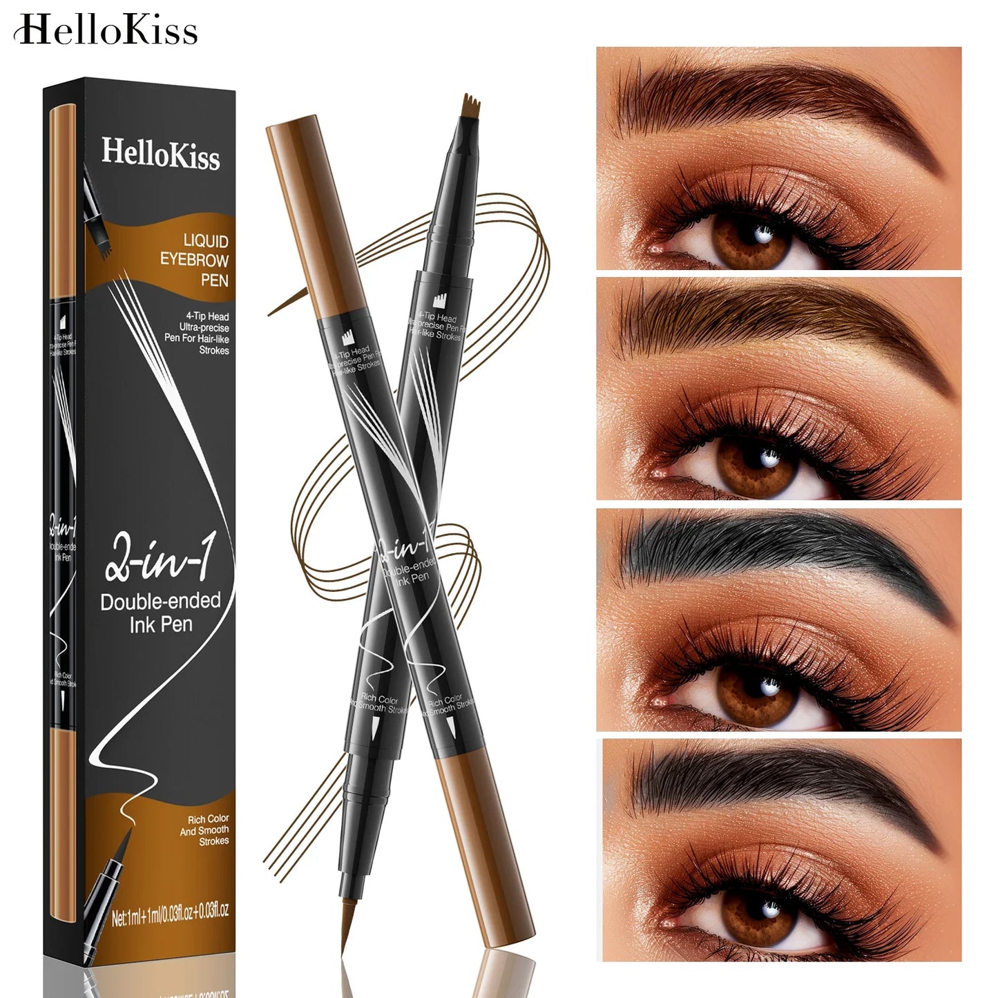 Hello Kiss 4-Point Microblading Eyebrow Pen – Waterproof