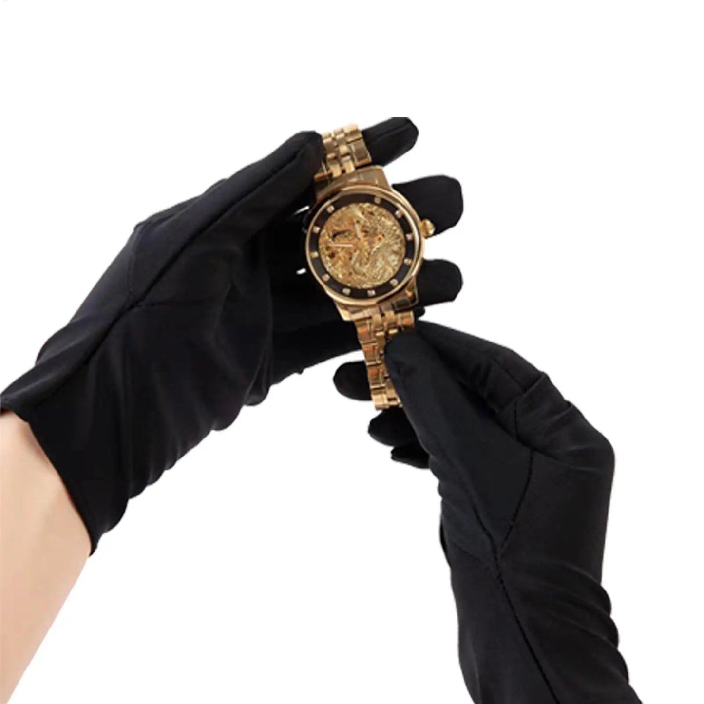 Black Jewelry Inspection Gloves – Fingerprint-Free Wrist Length