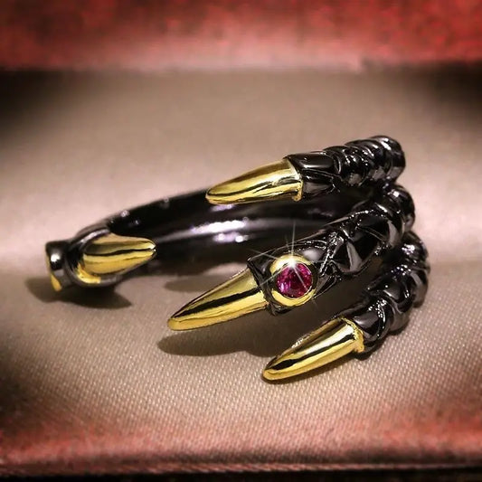 Dragon Claw Ring Fashionable European and American Dragon Head Accessory Eagle Claw Ring New Creative Powerful Male Devil Ring Peaceful Pleasures Health and Wellness