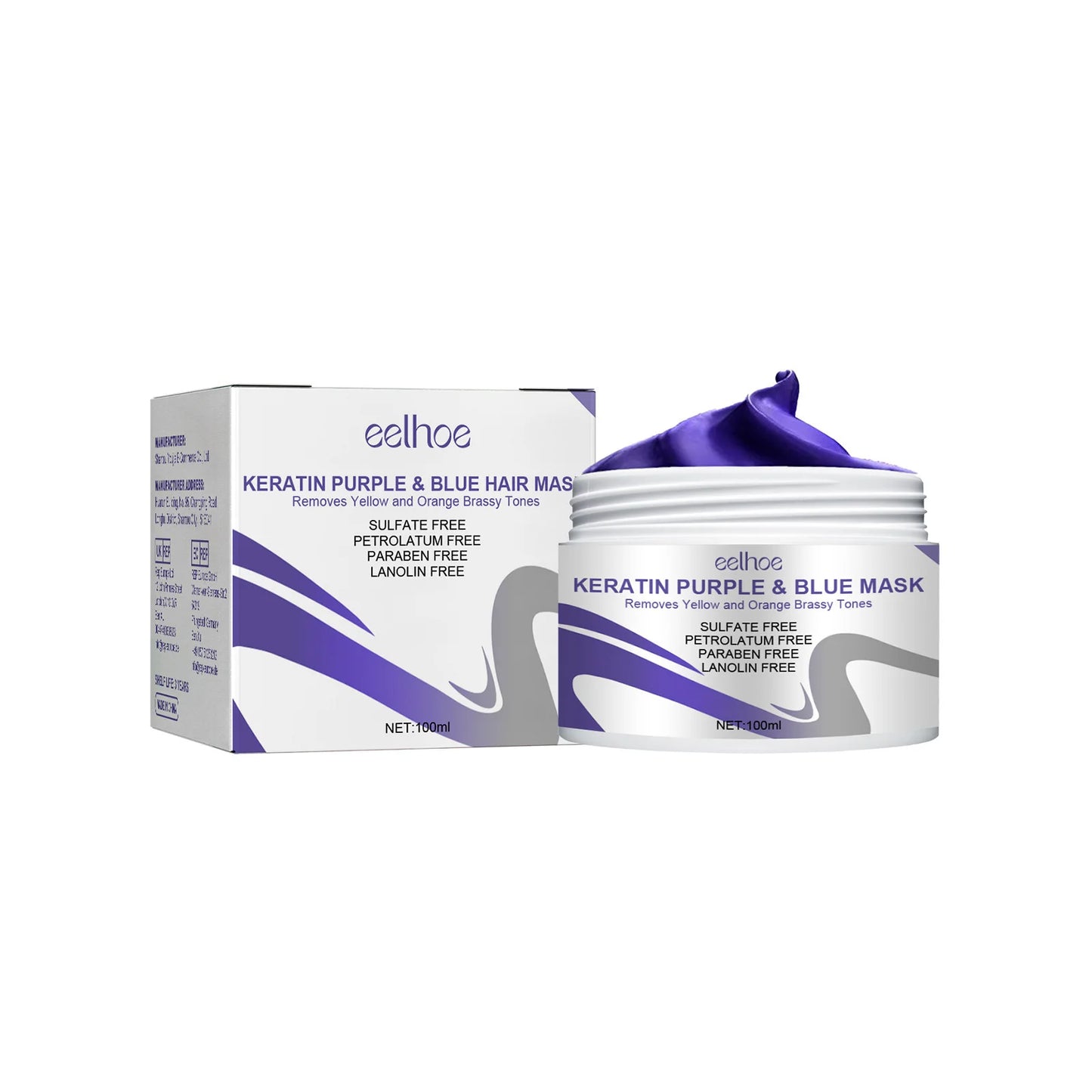 EELHOE Keratin Purple Hair Mask – Smoothing Frizz Treatment 100ml