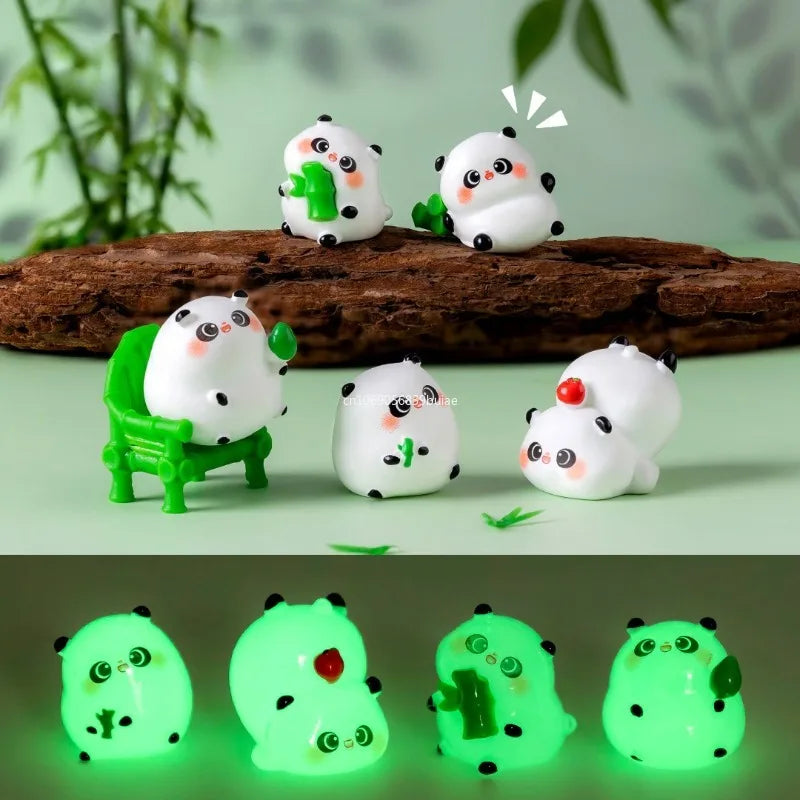 1Pcs Panda Resin Figurine Animal Model DIY Home Decor Miniature Fairy Garden Decoration Accessories Modern Desk Decoration Peaceful Pleasures Health and Wellness
