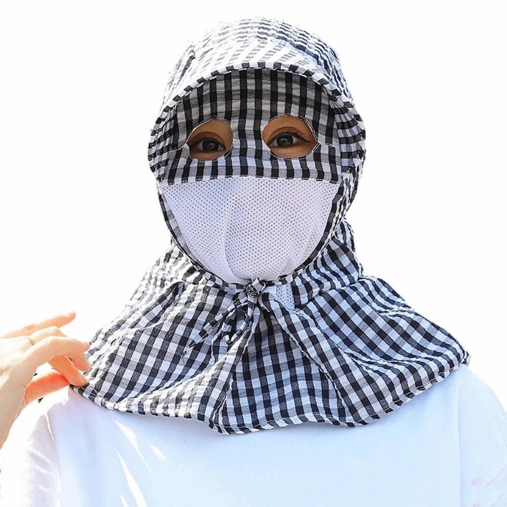 Wide Brim UV Sun Hat – Breathable Mesh Face & Neck Cover
