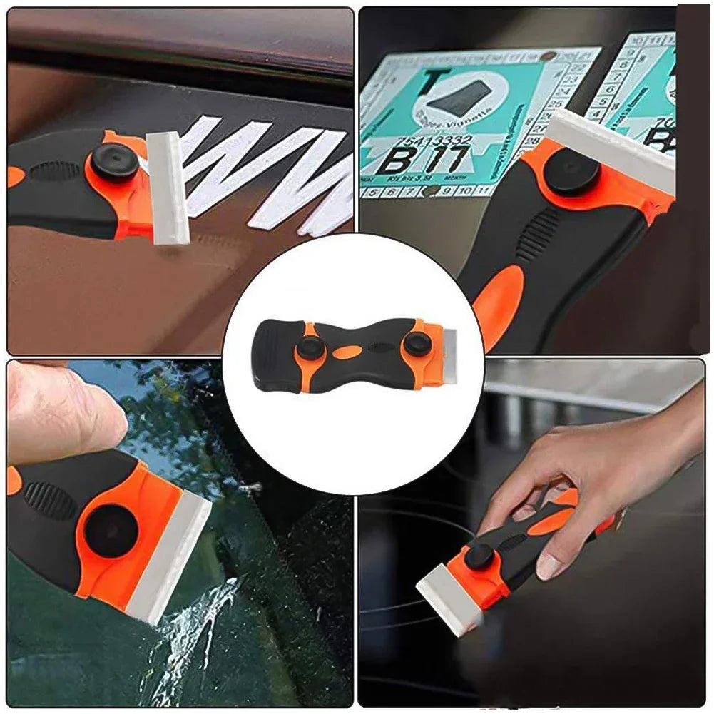 Car Window Scraper, Glass Wiper Tool for Home Kitchen Auto Ice Removal, Ceramic Glue Cleaning Edge Window Cleaner with De-icing Peaceful Pleasures Health and Wellness