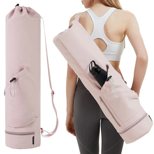 Yoga Mat Bag with Water Bottle Pocket & Wet Storage – Multi-Functional Carrier for Gym, Pilates & Fitness Peaceful Pleasures Health and Wellness Pink