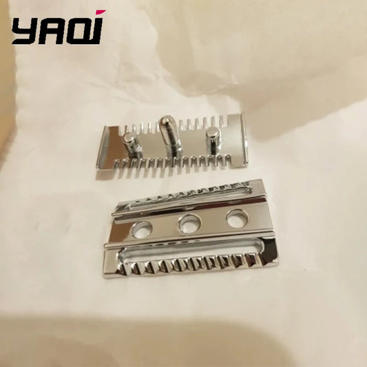 YAQI Top Aggressive Chrome Color Double-edged Mens Slant Safety Razor Head Replacement Accessory Peaceful Pleasures Health and Wellness