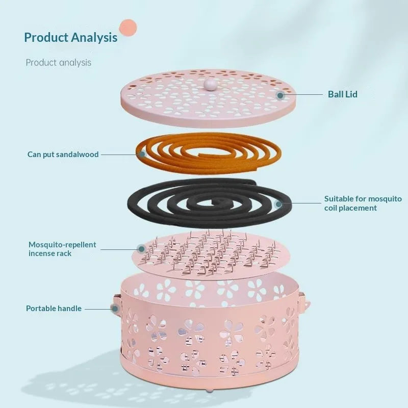 2026 Hot Mosquito Coil Tray Holder Home Insect Repellent Anti-fire Sandalwood Incense Burner Box Anti-Mosquito Supplies Peaceful Pleasures Health and Wellness