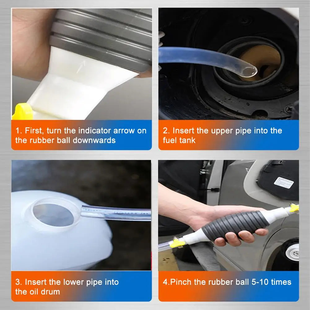 2M PVC Handy Manual Gas Oil Pump Car Fuel Pump Hand Straw Pump For Liquid Gasoline Tuning Fuel Gasoline Diesel Pump Durable Peaceful Pleasures Health and Wellness