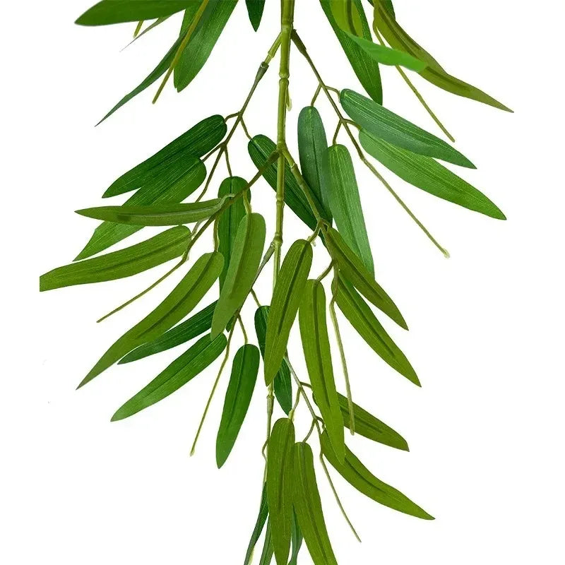 1m Artificial Eucalyptus Vine | Silk Bamboo Leaf Decor Stem