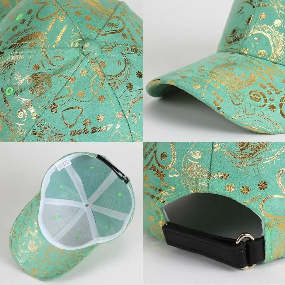 Golden Graffiti Baseball Cap – Unisex Adjustable Cotton Hat
