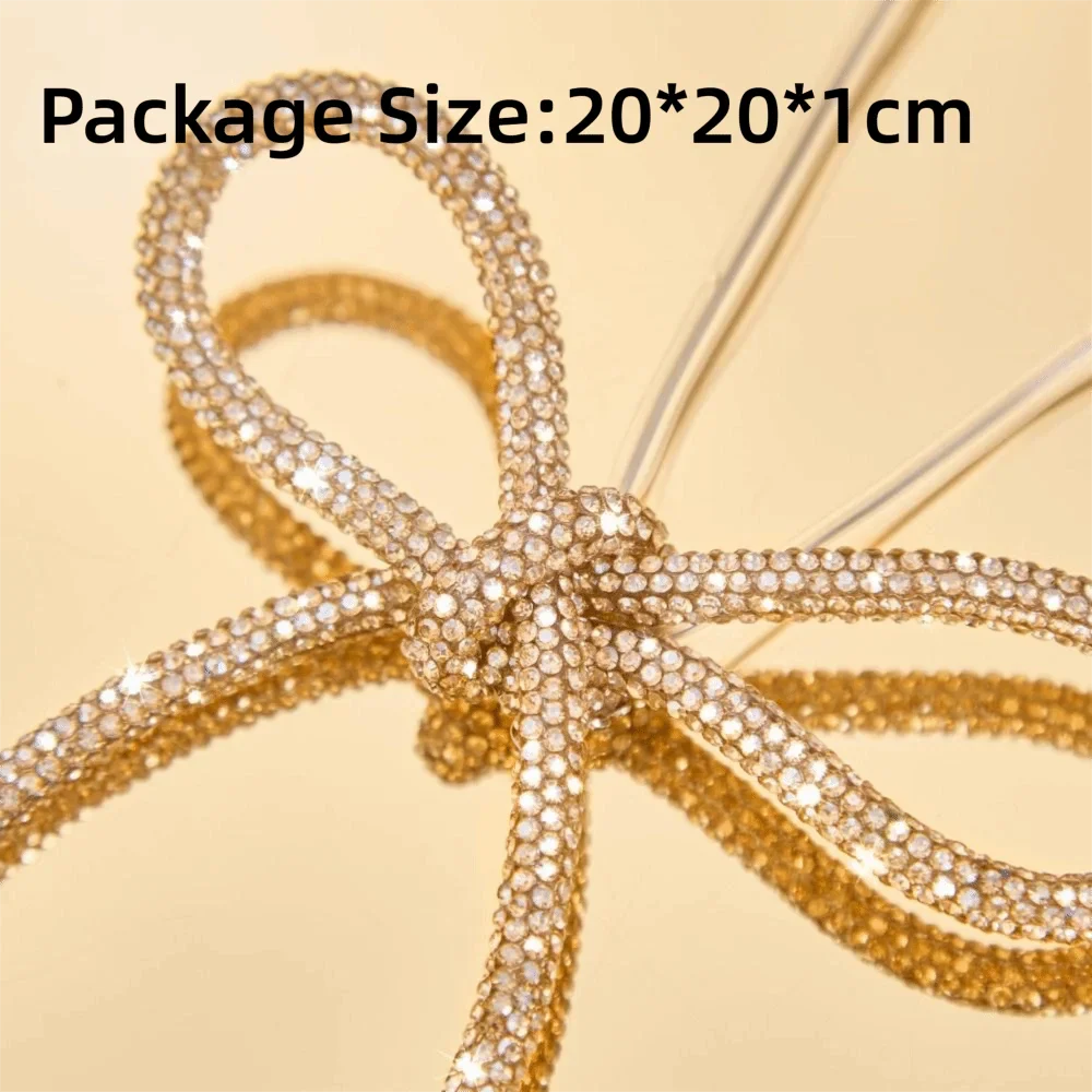 Glitter Rhinestone Christmas Bows Set of 6 | Twist Tie