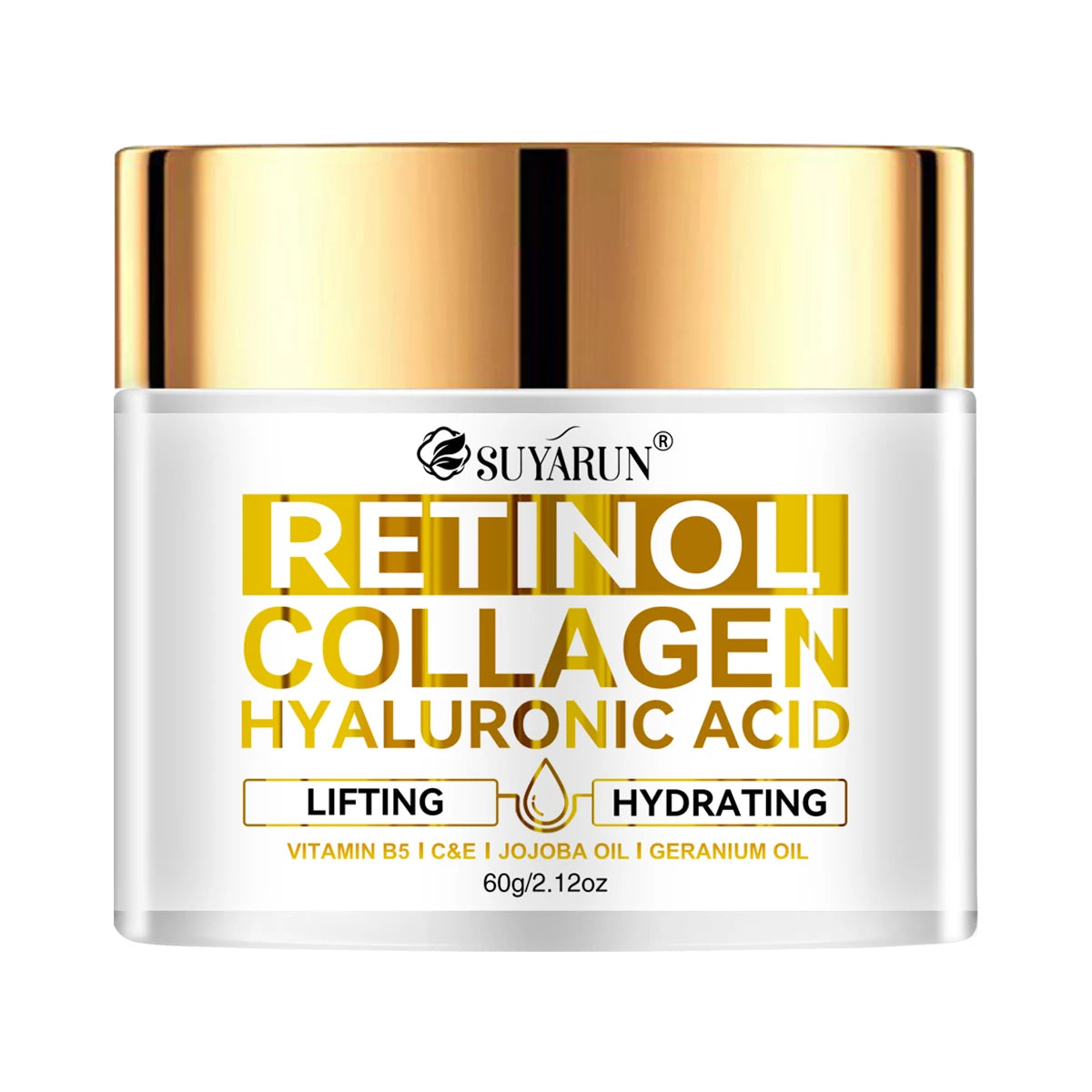 SUYARUN Retinol Collagen Moisturizing Cream. - Anti-Aging Face Cream, Intense Hydration & Nourishing Formula for Glowing Skin Peaceful Pleasures Health and Wellness 60g