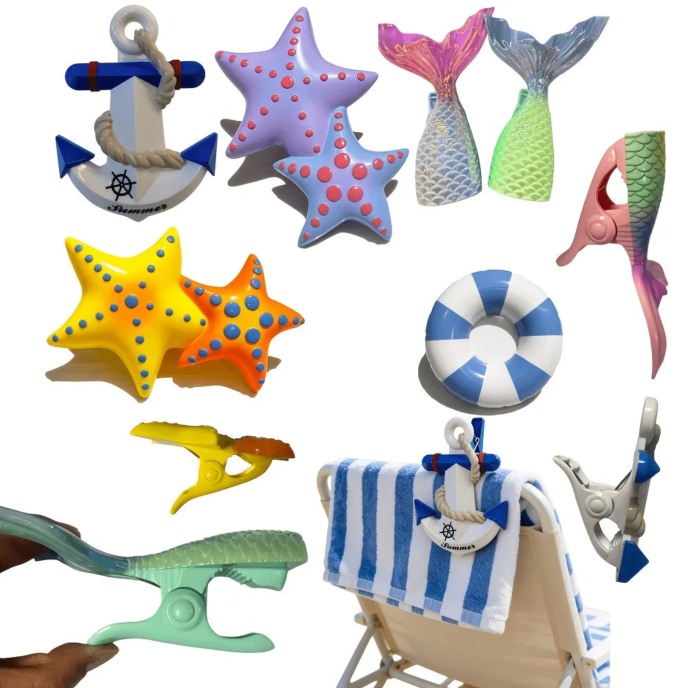 Windproof Beach Towel Clips for Chairs, Racks & Patio Beach Towel Clips Peaceful Pleasures Health and Wellness