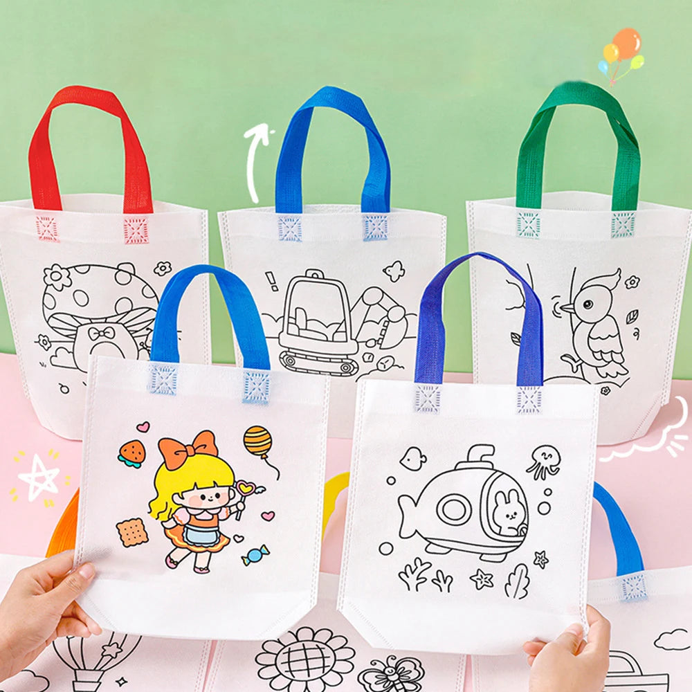 5-Pack DIY Coloring Party Favor Bags | Kids Christmas & Birthday