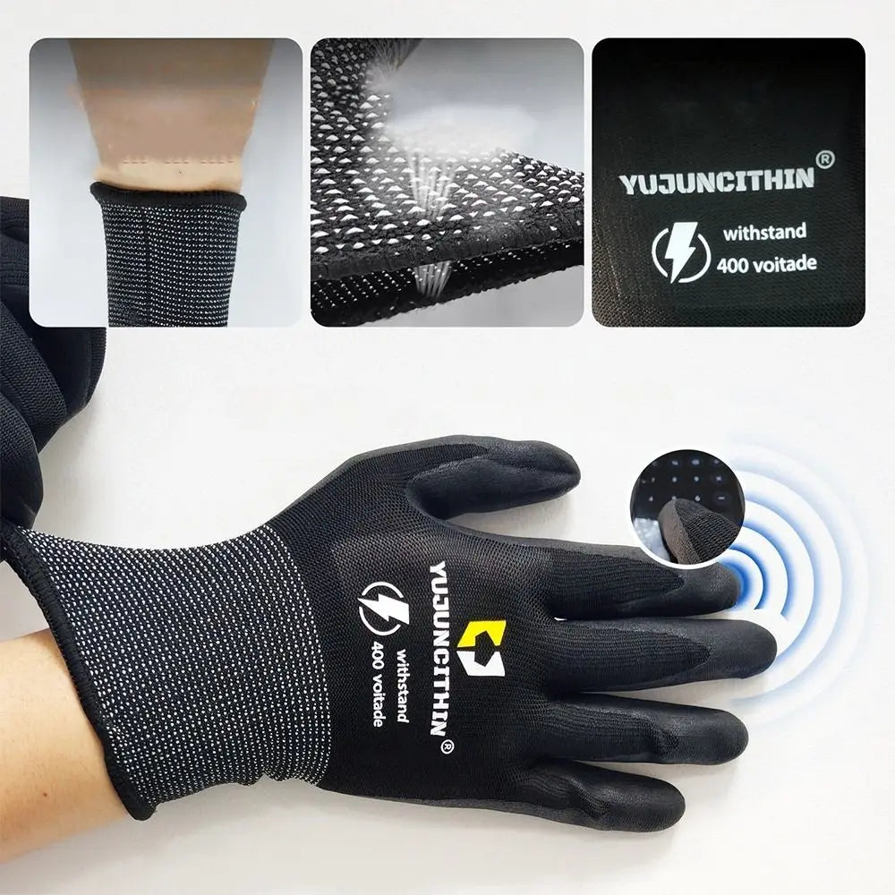 Durable 400/500V Insulated Working Gloves Nitrile Safety Safety Electrician Gloves Ultra-thin Protective Gloves Electrician Work Peaceful Pleasures Health and Wellness