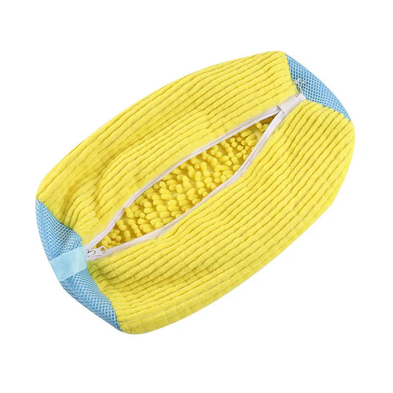 360° Fluffy Fiber Shoe Washing Bag – Reusable Zipper Laundry Bag Shoe Laundry Bag Peaceful Pleasures Health and Wellness