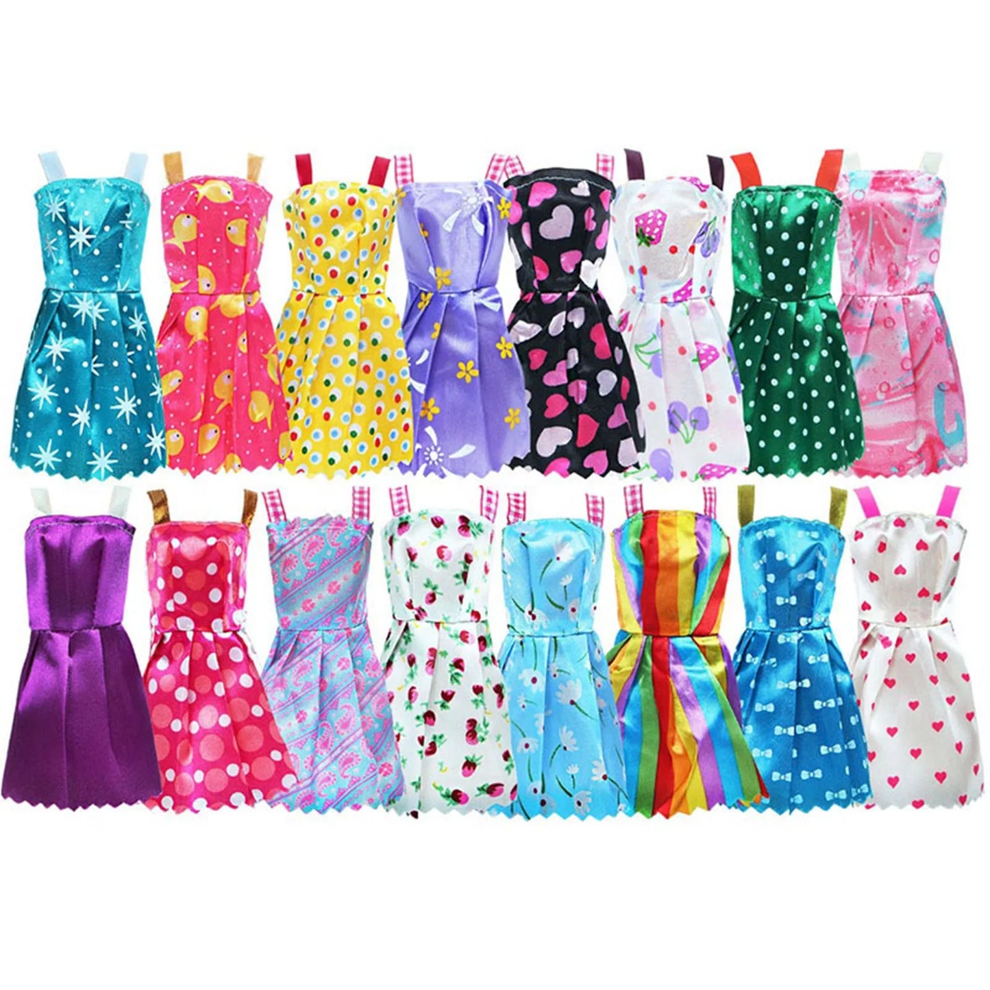 10Sets Doll Dress Outfit Dress Fashion Coat Hats Sweater Pant Clothing For Doll Clothes Doll Accessories Girl's Toy Gifts Peaceful Pleasures Health and Wellness