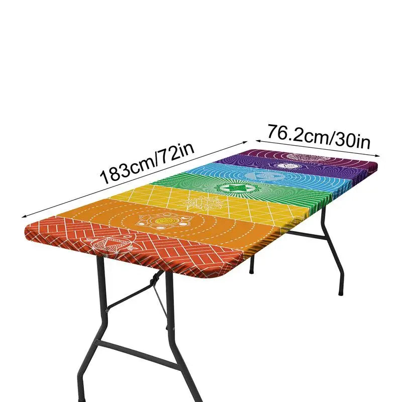 Geometric Fitted Picnic Table Cover | Windproof & Wipeable