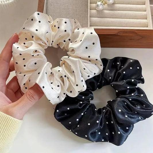 Elegant Dot Scrunchies – Elastic Hair Ties for Women & Girls Hair Scrunchies Peaceful Pleasures Health and Wellness 2 Pcs