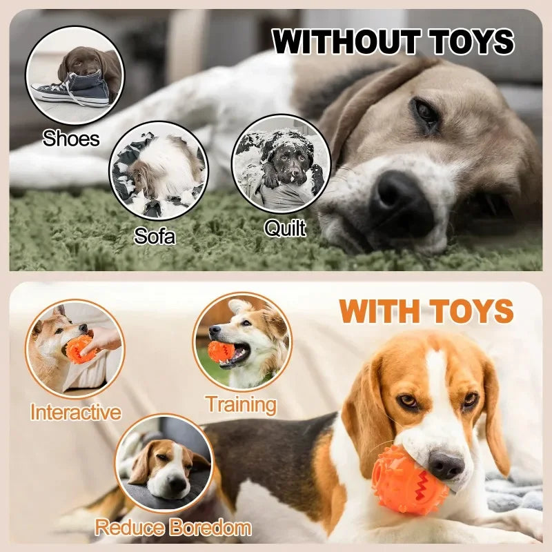 Dog Treat Dispensing Ball – Interactive Chew & Dental Toy