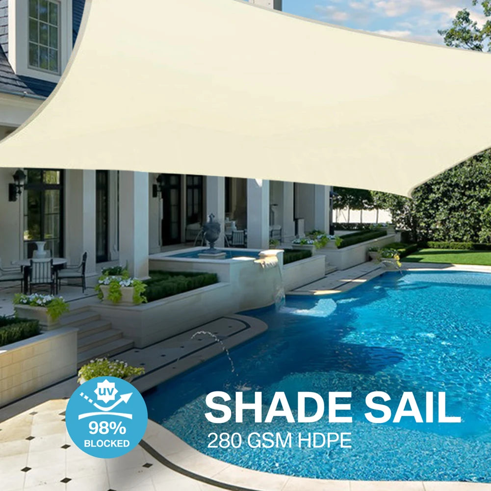 Waterproof Rectangle Sun Shade Sail – 98% UV Block Canopy