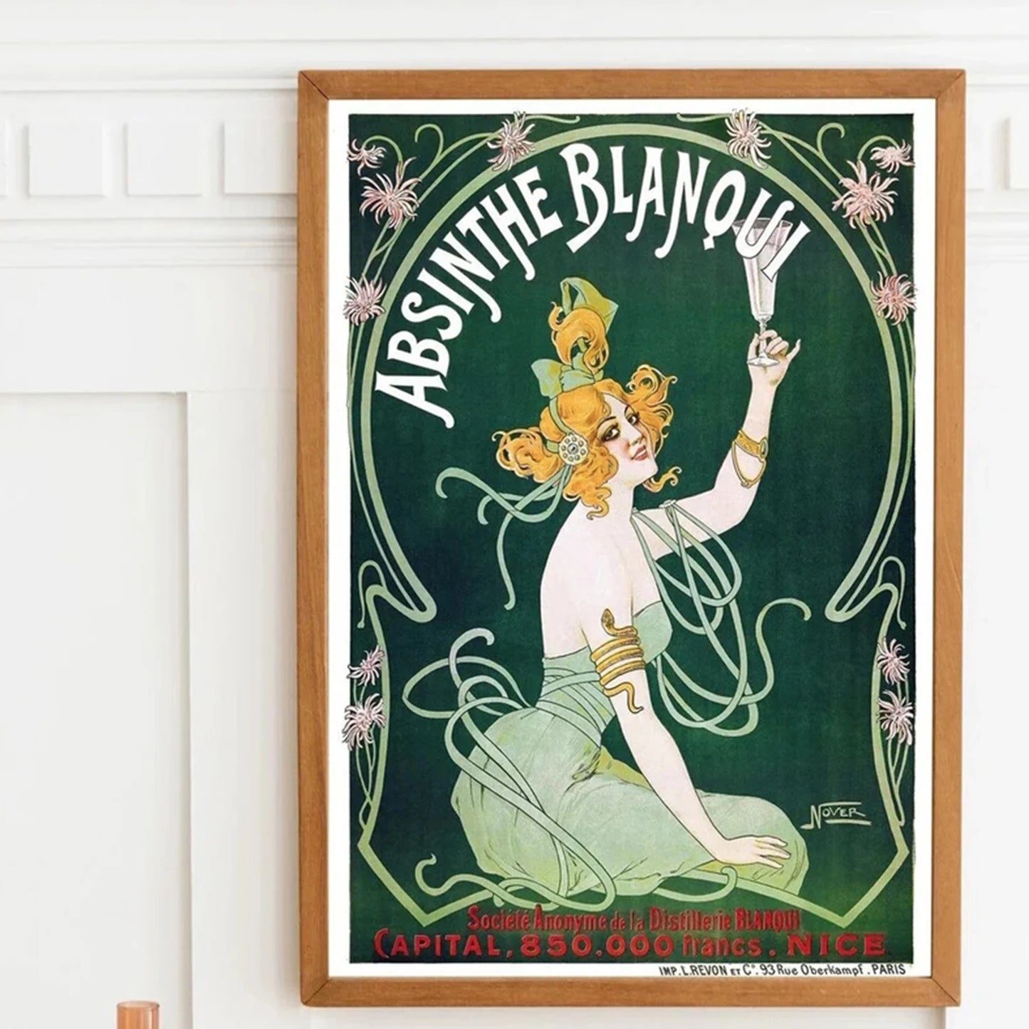 Retro Absinthe French Ad Canvas Wall Art Print | Bar Home Decor