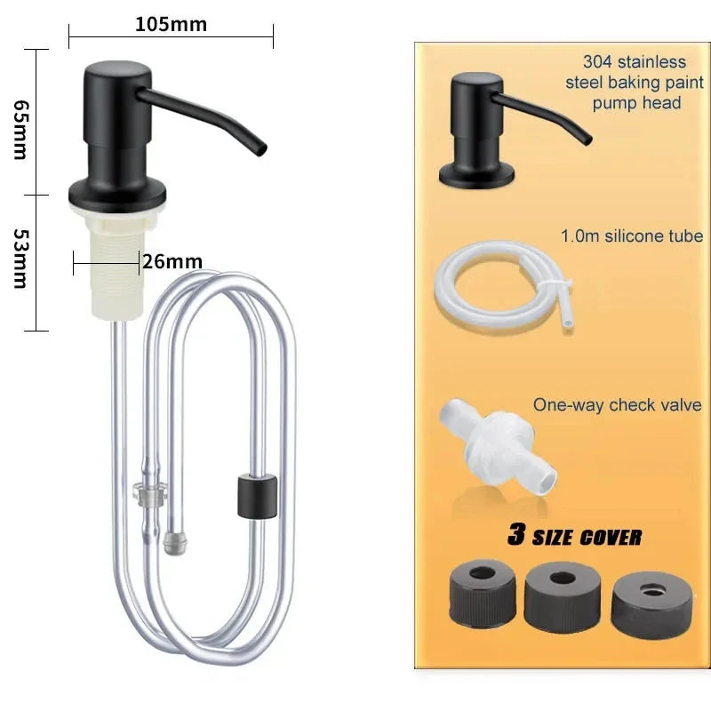 Stainless Steel Sink Soap Dispenser Pump | Kitchen & Bathroom