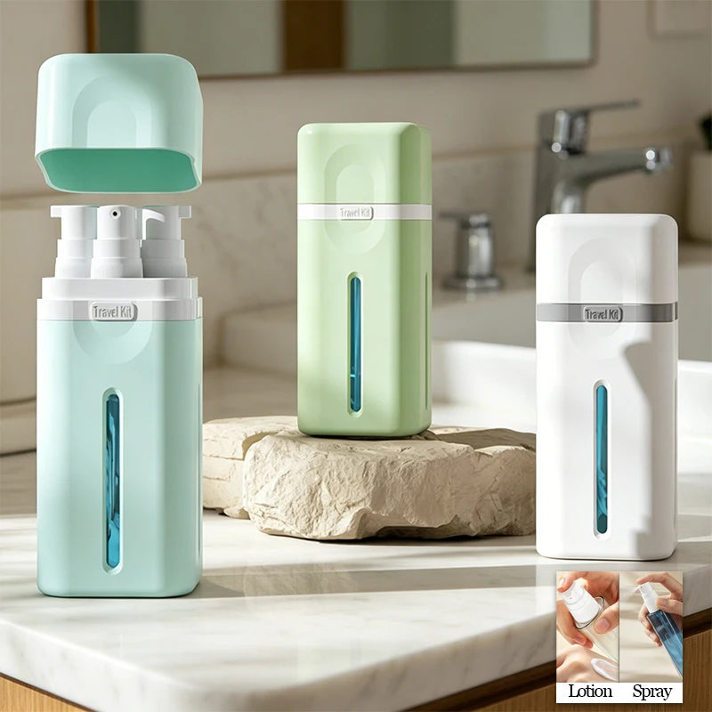 4-in-1 Leakproof Refillable Travel Dispenser Bottle Set