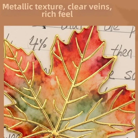 Creative Gift Gilt-Edged Metal Bookmark Pendant Design Exquisite Craft Leaf Bookmark Reading Bookmark School Supplies Peaceful Pleasures Health and Wellness