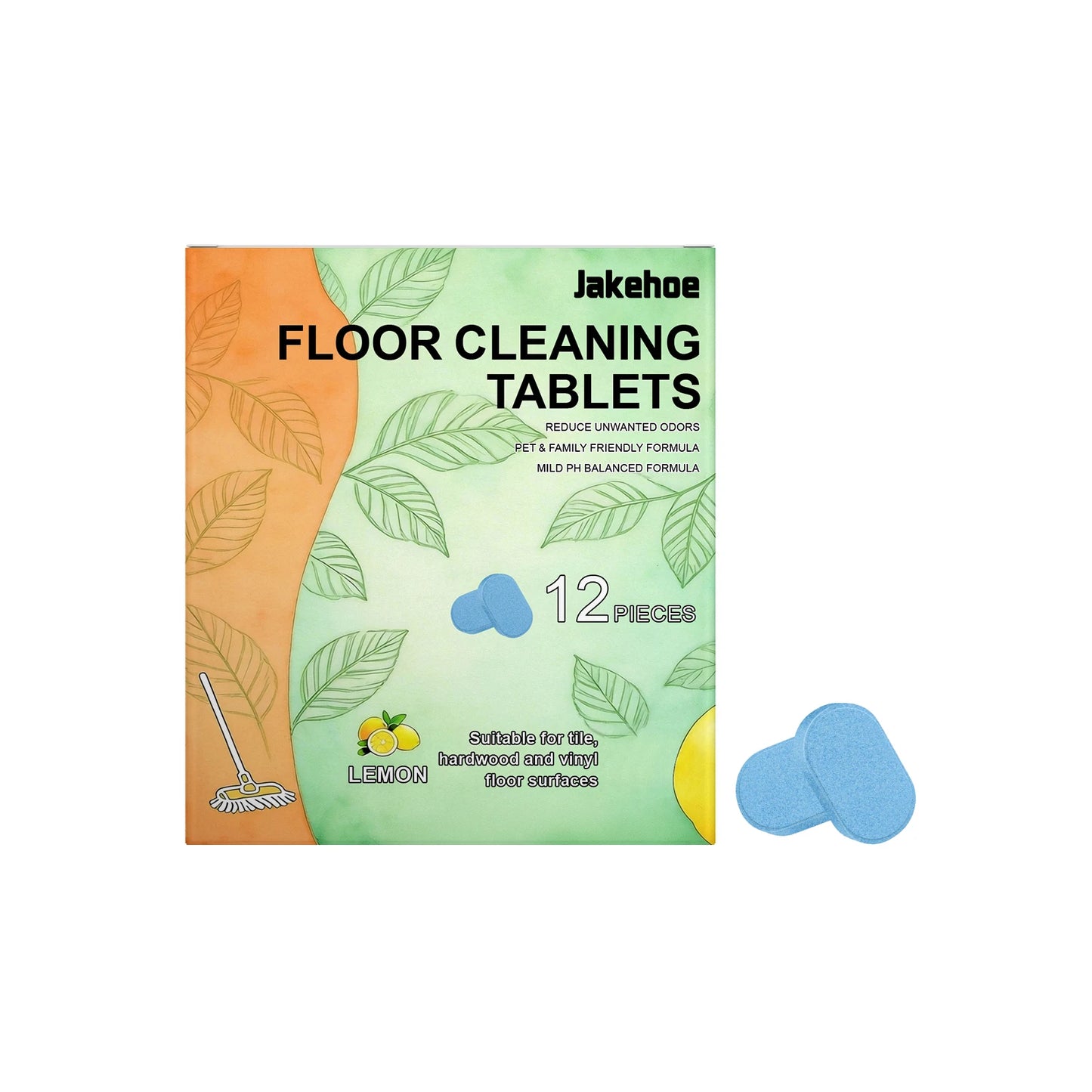 Jakehoe Dissolving Floor Cleaner Tablets | Deep Clean & Lemon Scent